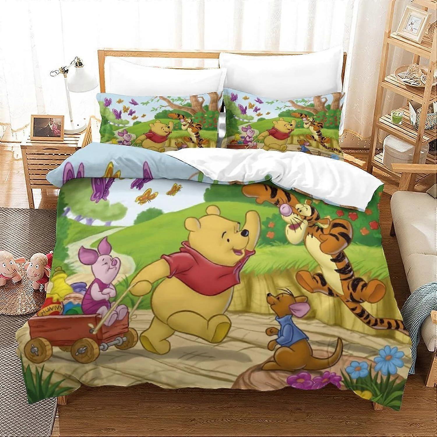 u37 3D Printing Duvet Cover Set, Animation Bedding Set with 2 Pillowcases, Hidden Zip, Suitable for Teenagers And Adults m37