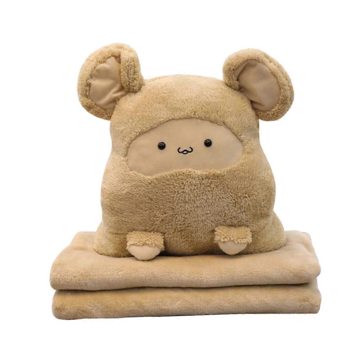 Cartoon Warm Pillow Nap Blanket OnePiece Soft Plush For Home Office And Travel Cozy Comforter For Cold Weather