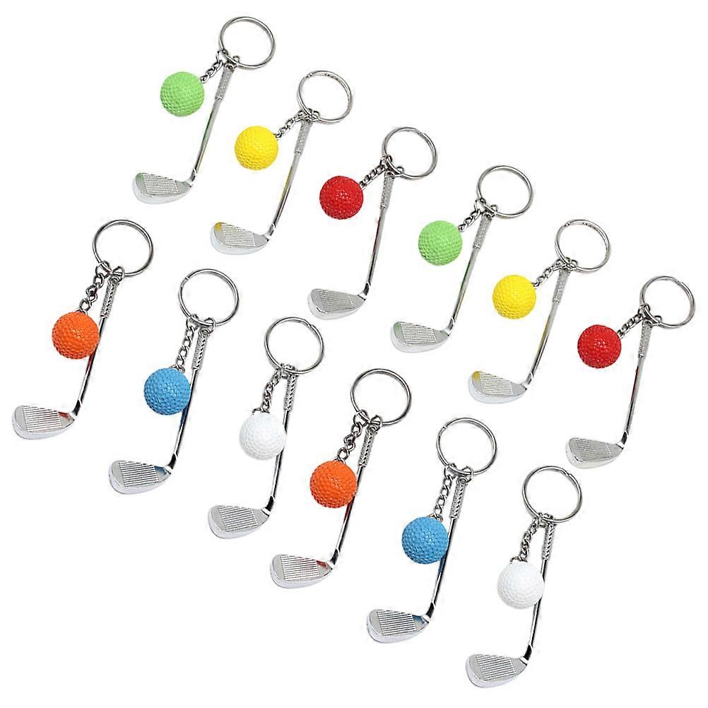 Hanging Golfs Keychain Small Key Ring For Cars And Bags Assorted Color Durable Alloy Material 36 Pcs