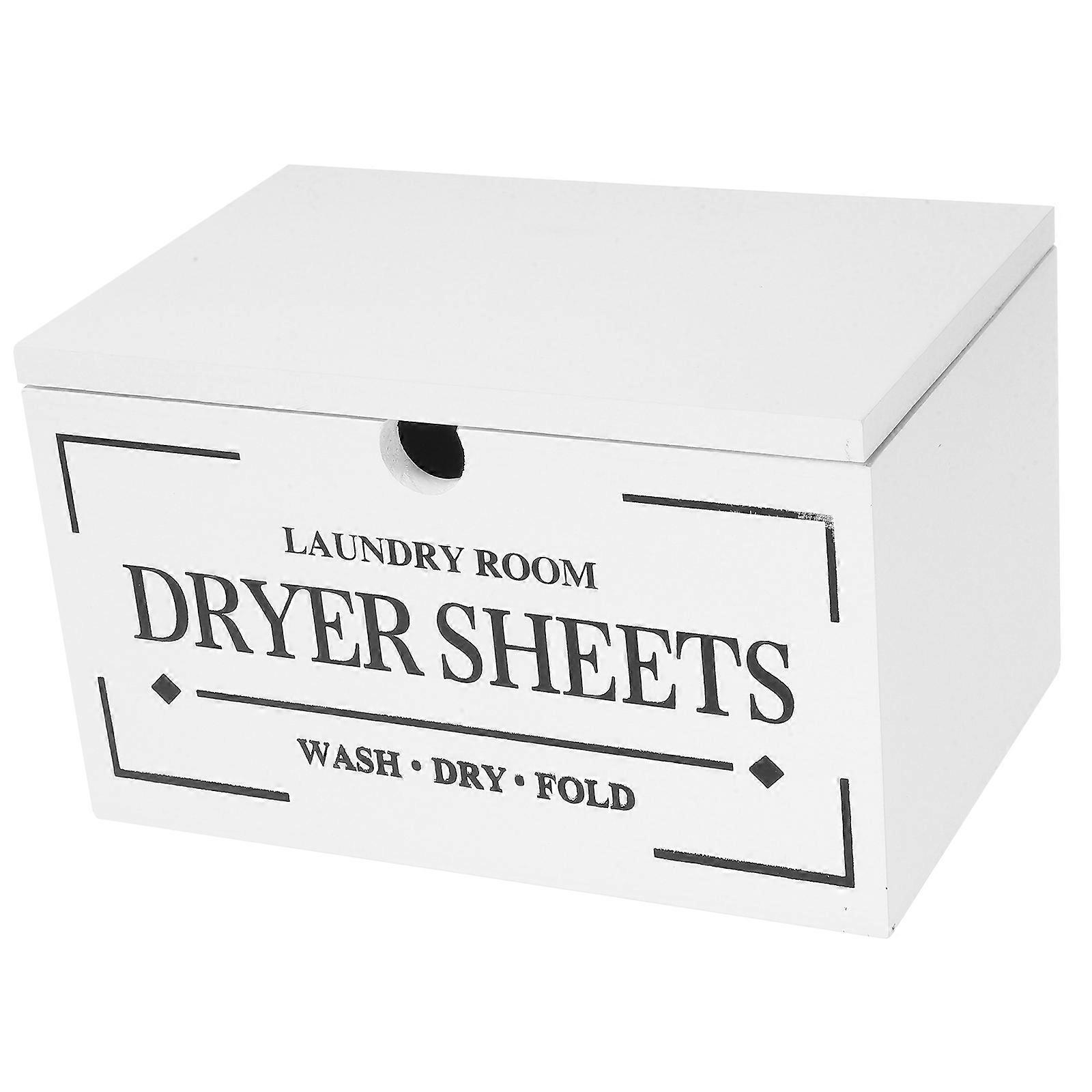 Dryer Sheet Storage Wooden Laundry Holder with Flip Lid 1 Piece