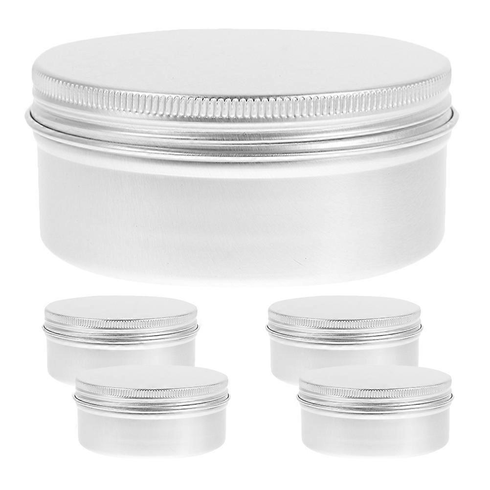 Cosmetic Storage Tins In Silver Color Designed For Lotion Samples And Face Cream 5Pcs Pack
