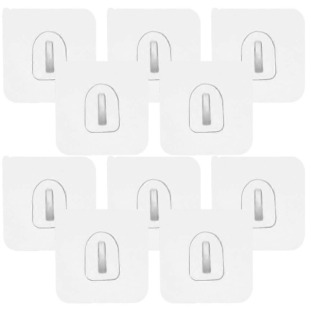 Adhesive Wall Hooks 20Pcs Transparent Hooks For Office Renters Waterproof Towel Hanging 2.4X2.4X0.2In