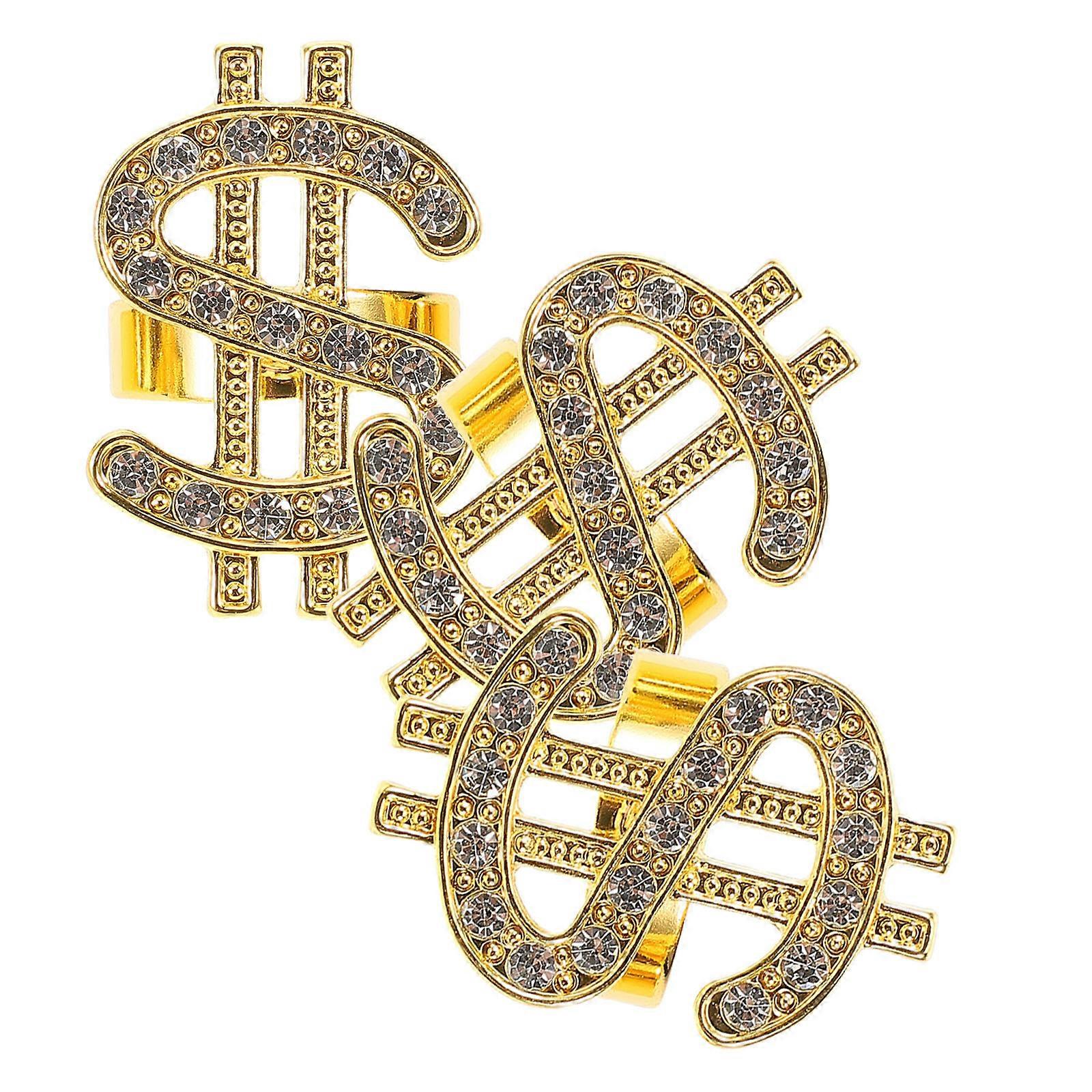 Movie Prop Diamond-Encrusted Ring Mark Shaped Ring 12Pcs