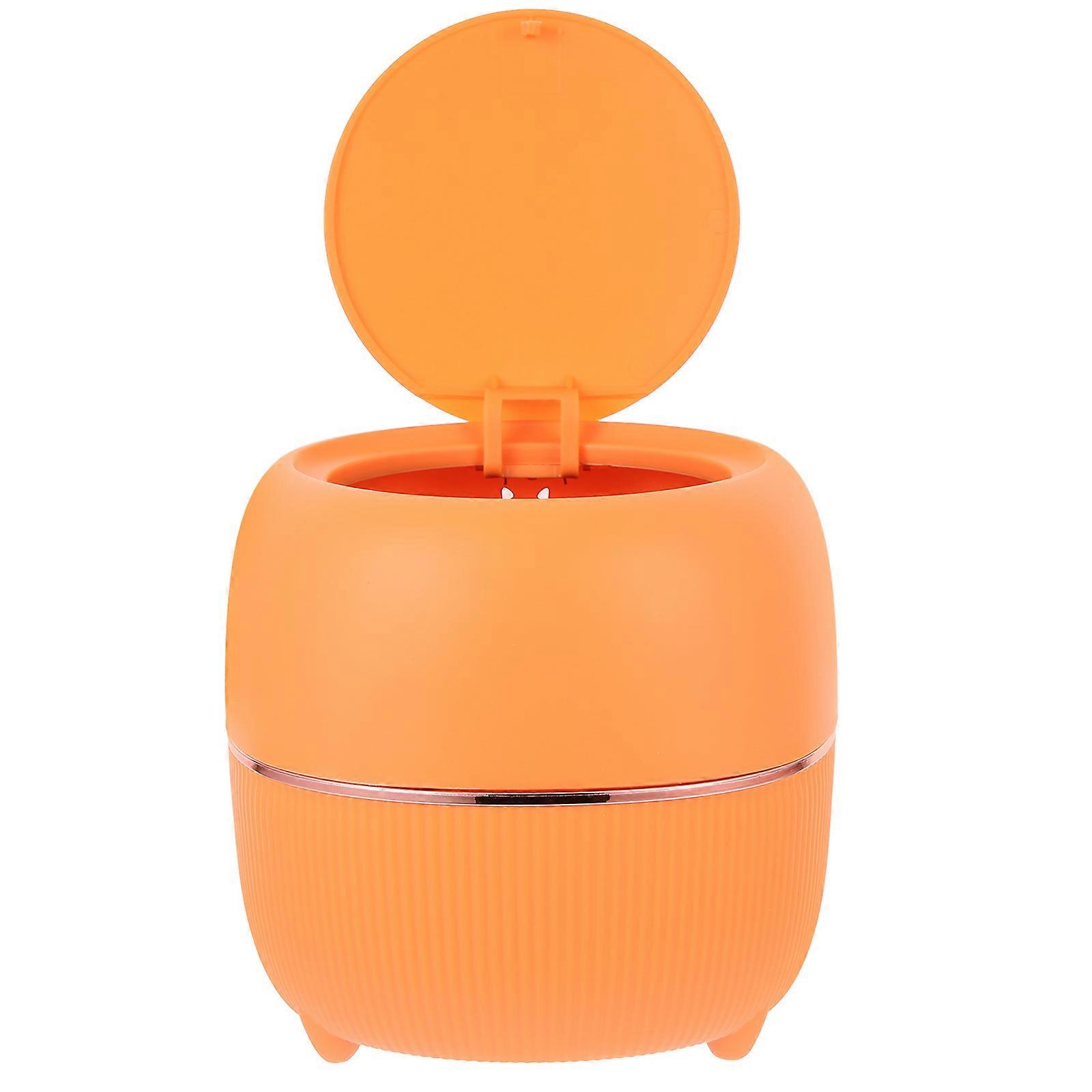 Desktop Storage Container Plastic Trash Can with Lid 2Pcs for Home