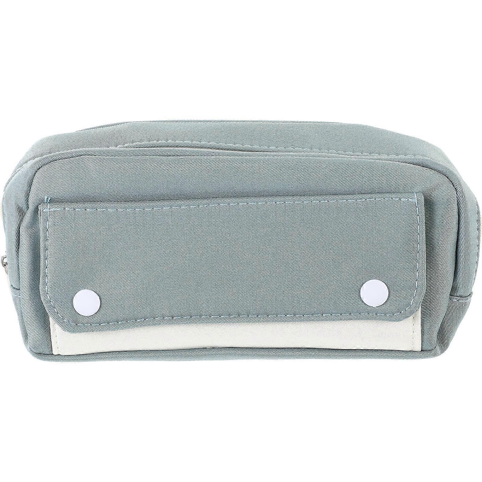 Green Pencil Case for Storage Use Polyester 2Pcs Large Pen Organizer Pouch