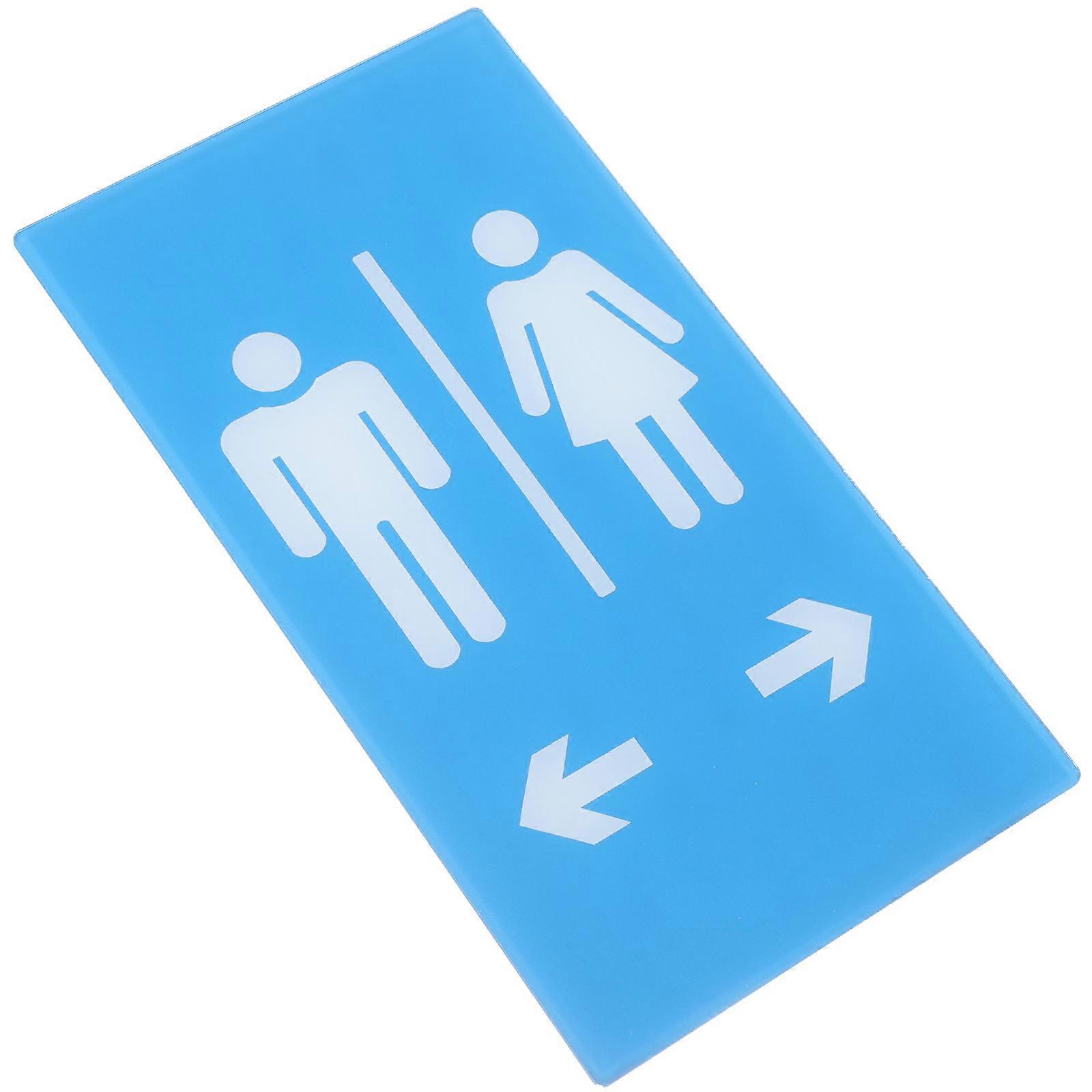 Restroom Guiding Sign 2Pcs Acrylic Identity Guidance For Public Toilet Scenic Spot Featuring Sky-Blue Color And Certified Technology 8.7X4.7X0.1In