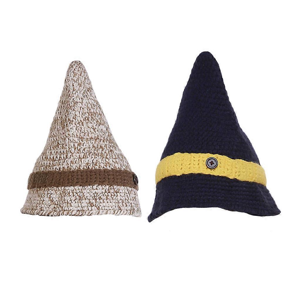 Pointed Knitted Hat Beanie for Winter with Woolen Yarn for Wear Use Beige Khaki