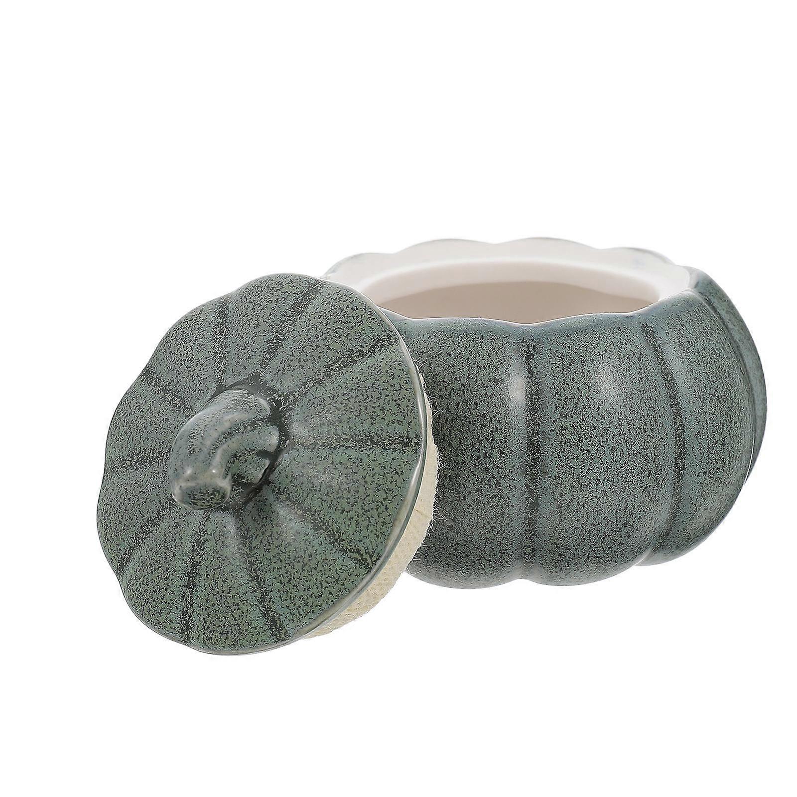 Ceramic Pumpkin Shape Jar Tea Canister for Home 5Pcs Candy Holder