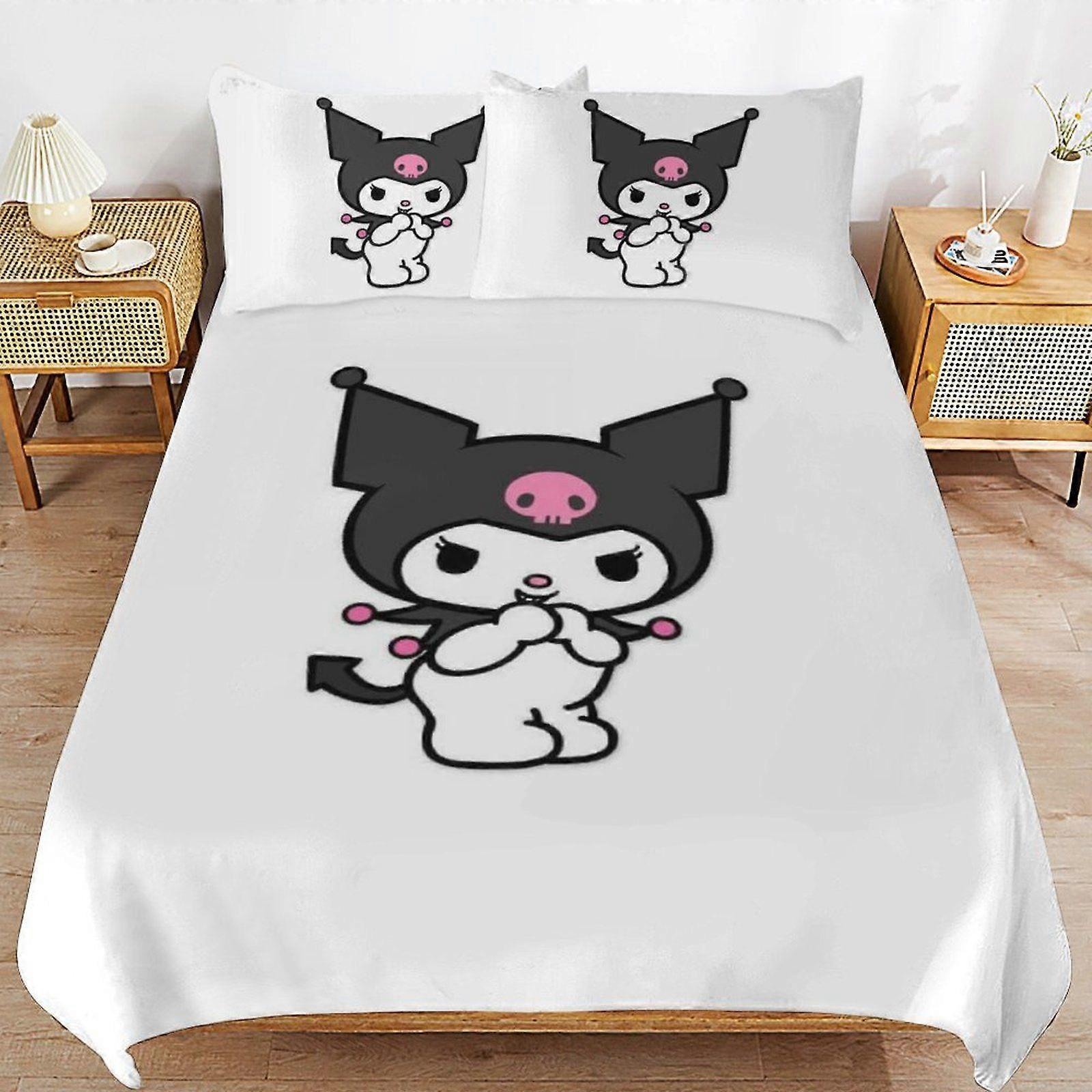 Y14 Kuromi Cozy Feel Quality Structure Light Touch Breathable Handling Duvet Cover Sets Rest Pack O14