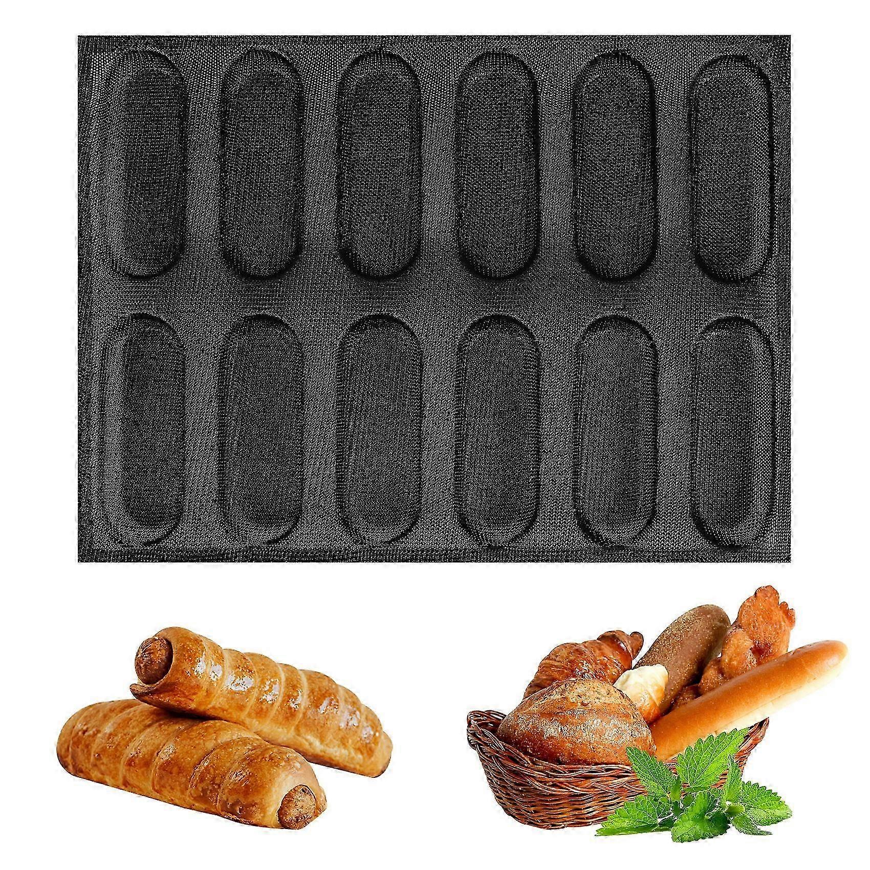 Silicone Pan-Non-Stick,Hot Dog Molds, Baking Mat Bread Mould