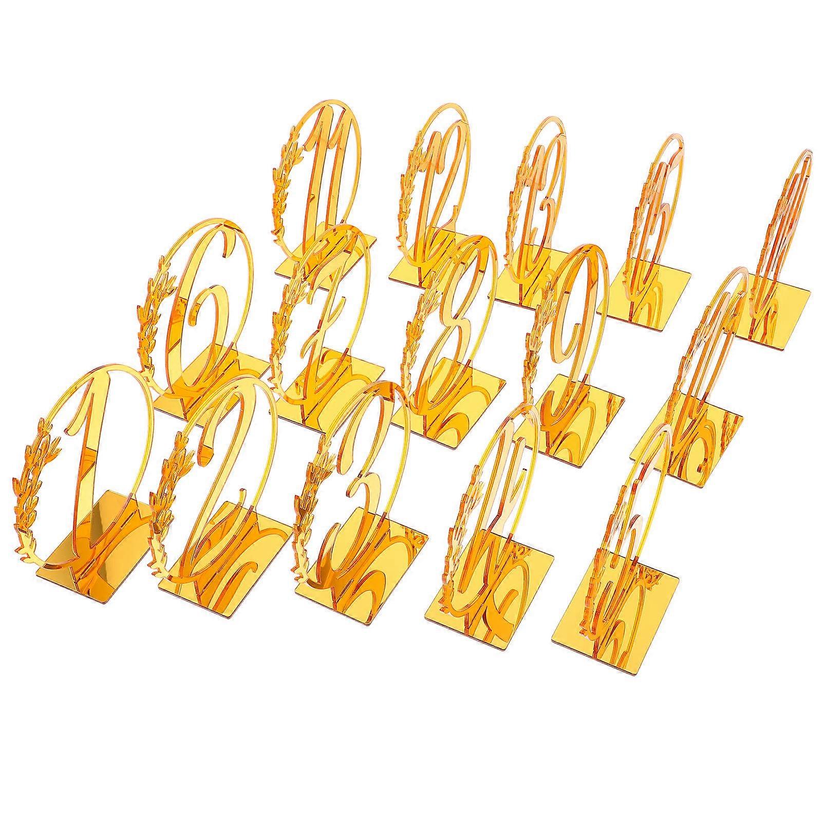 Table Number Signs 60 Pcs Golden Reserved Signs Chic Modern Design Suitable For Weddings Banquets And Events Functional Number Indication