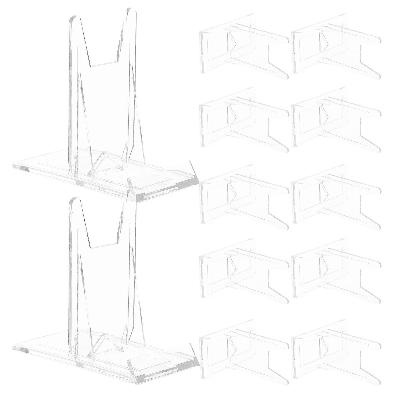 Desk Photo Frame Stand Clear Plastic Easels for Display 24Pcs Adjustable