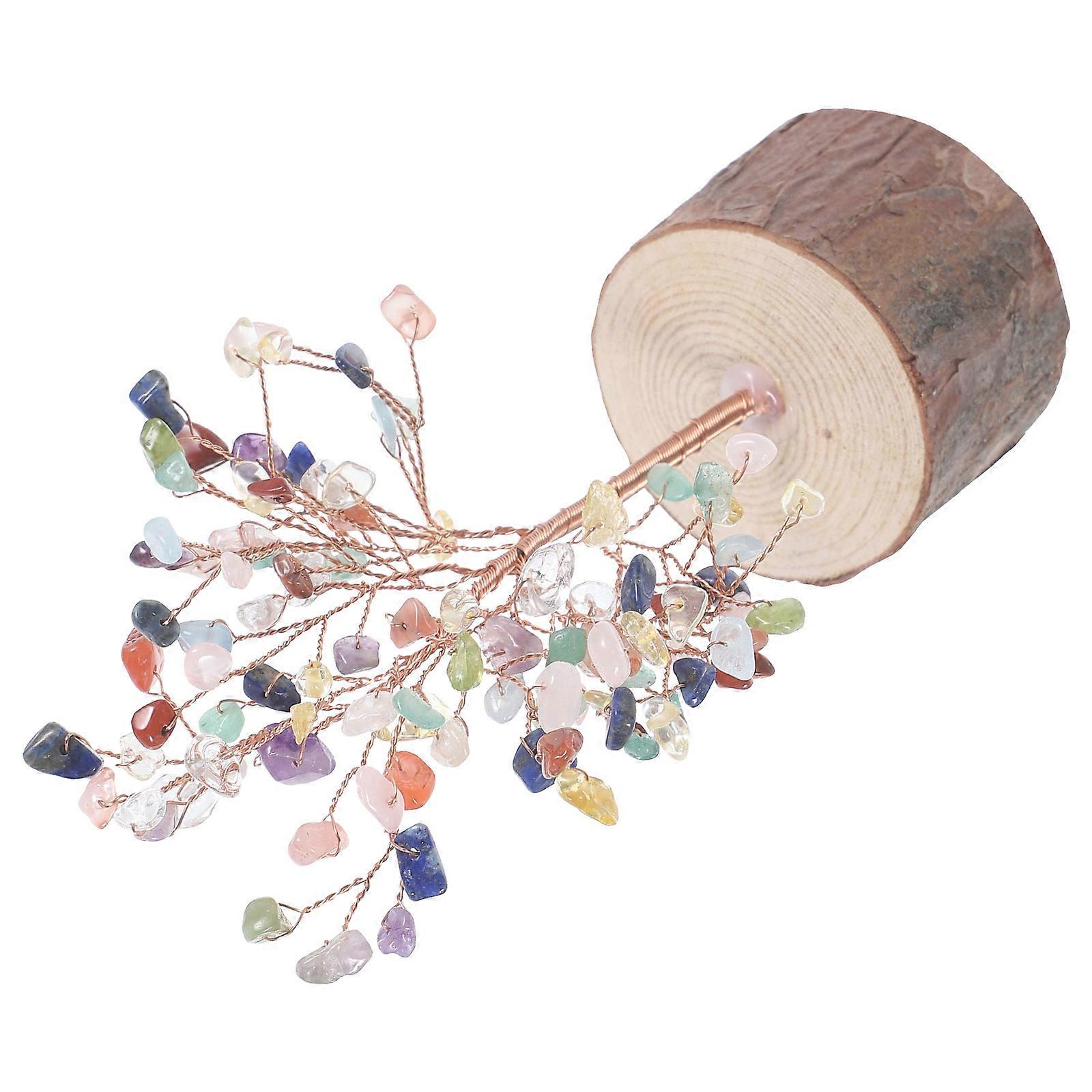 Crystal Tree Ornament Desktop Decor for Indoor Tabletop 4Pcs