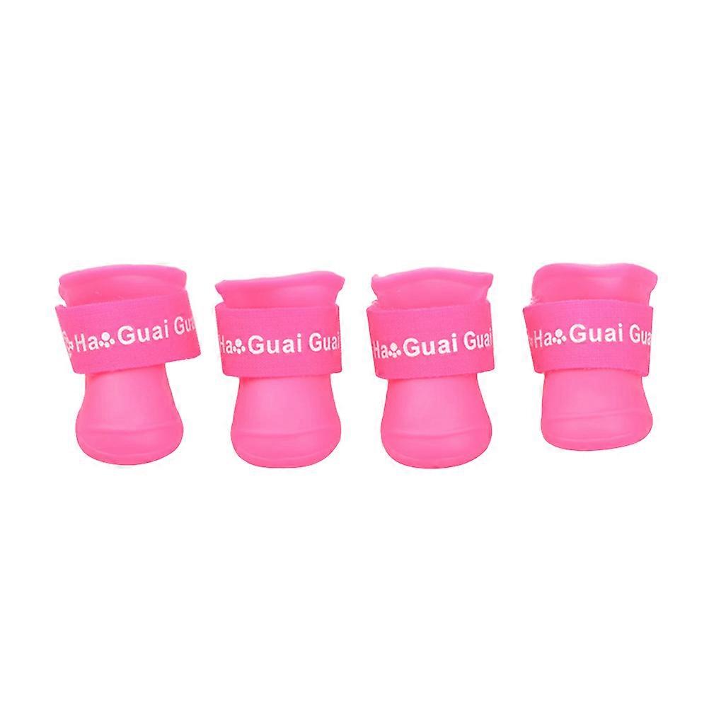 Puppy Comfort Boots 1 Set For Beach And Rainy Conditions In Rosy Color With Waterproof And Anti-Slip Function
