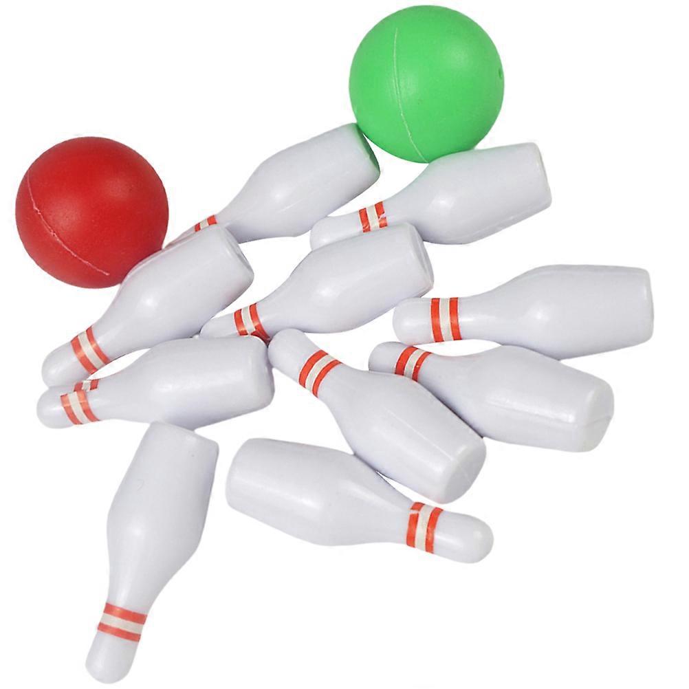 Bowling Set Miniature Model for Decoration 1Set Miniature Bowling Game