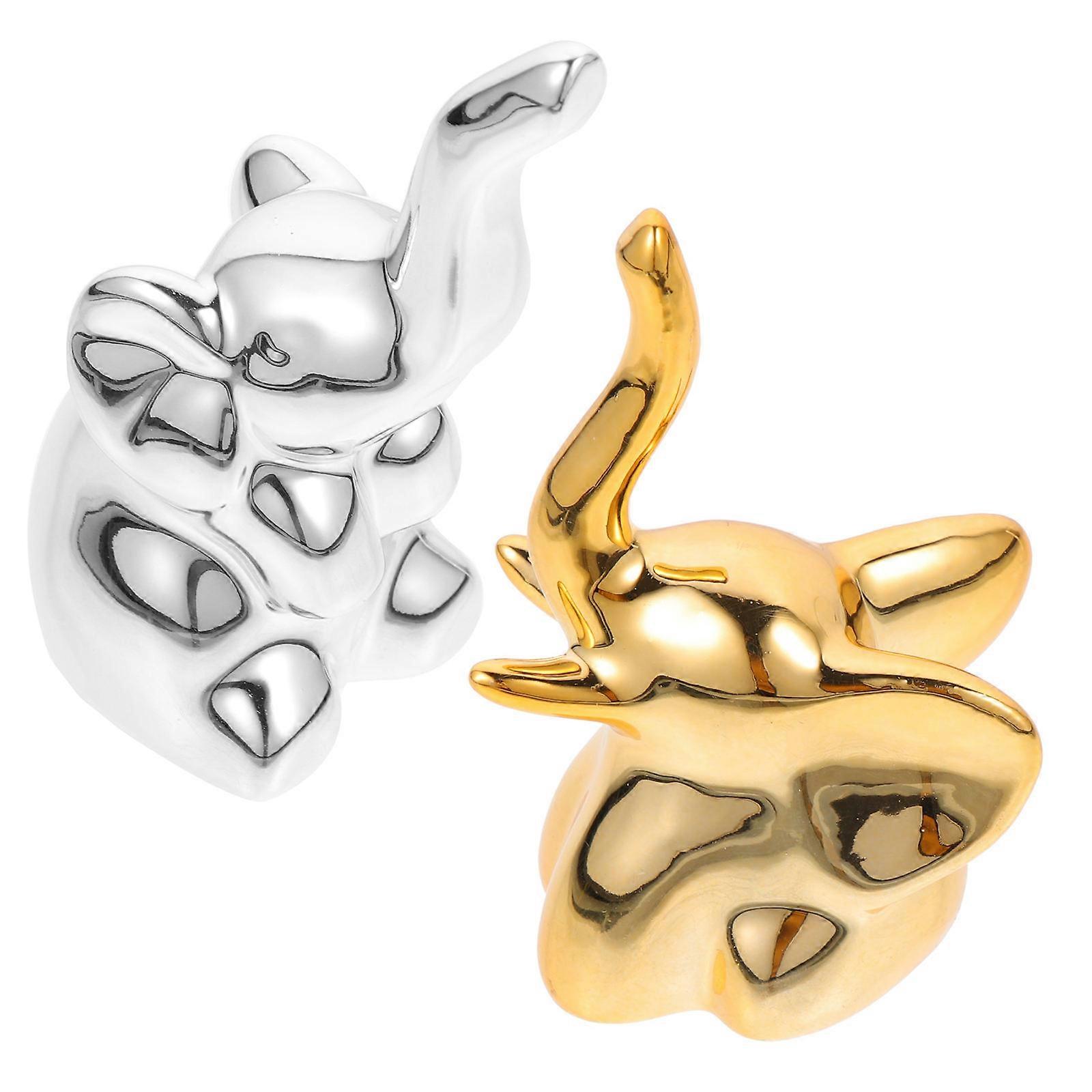 Elephant Shape Ring Holder Jewelry Organization 10Pcs