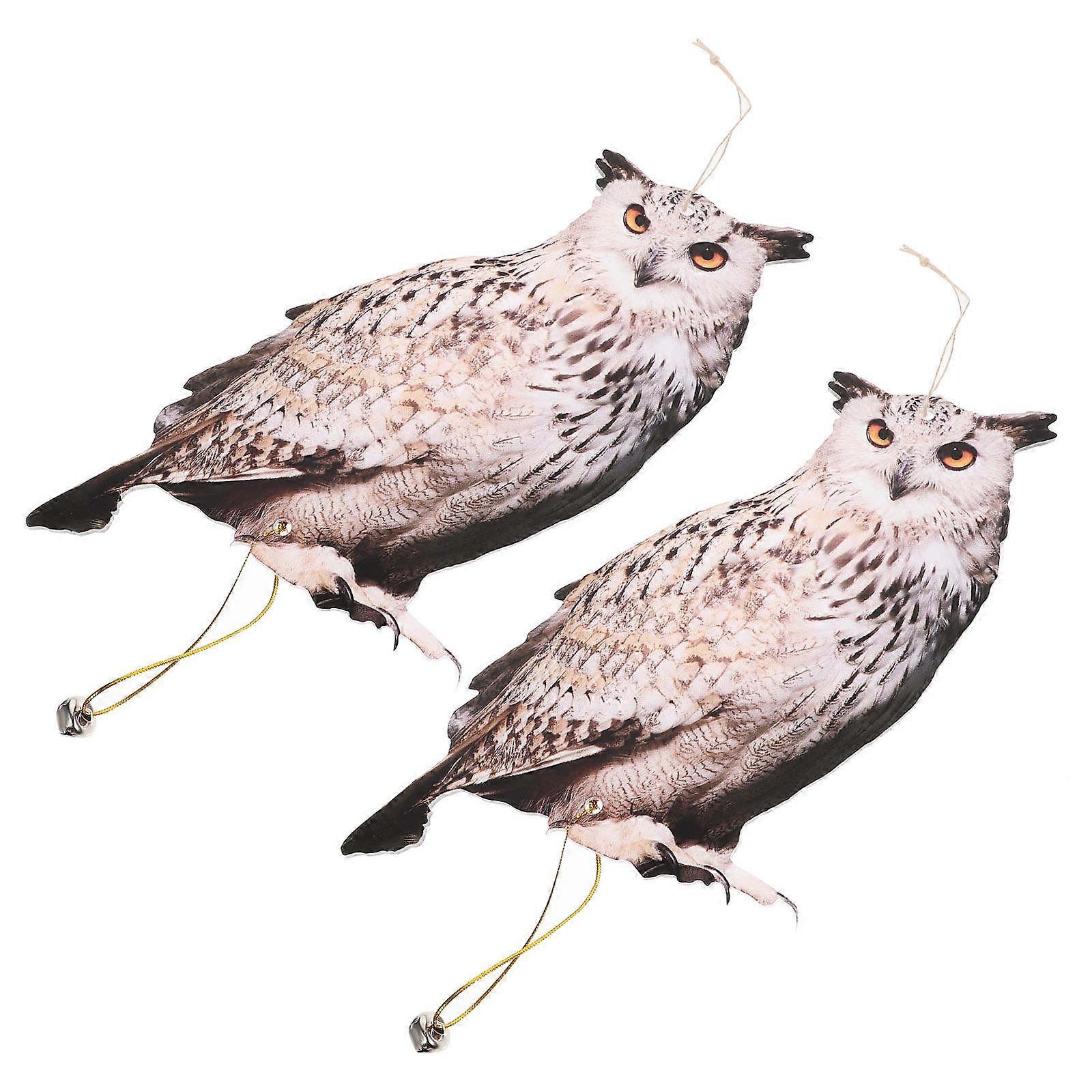 Acrylic Owl Decoys Hanging Bird Deterrent for Garden 8Sets Display