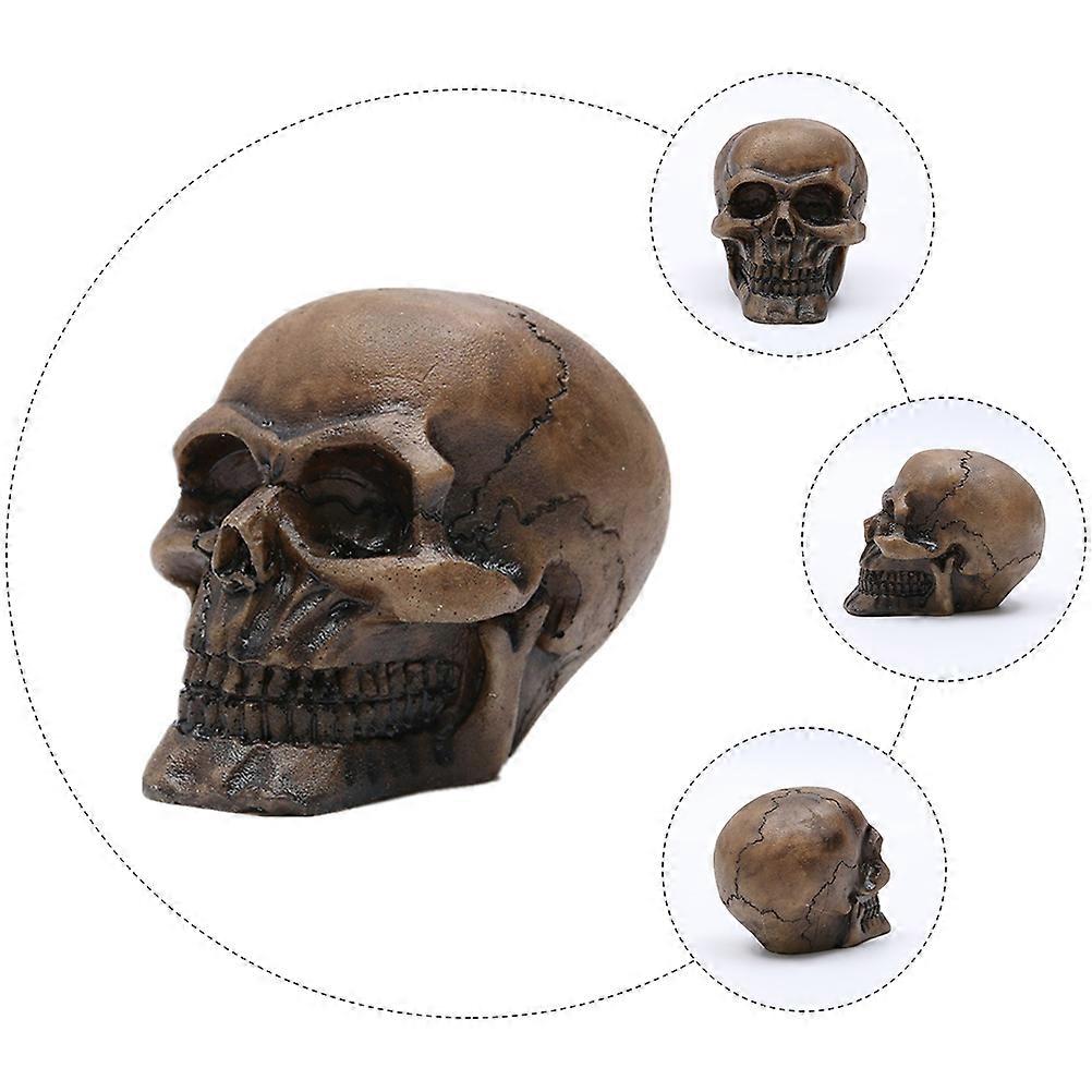 Scary Design Resin Skull Model Tabletop Ornament for Outdoor Activity and Party 1Pack