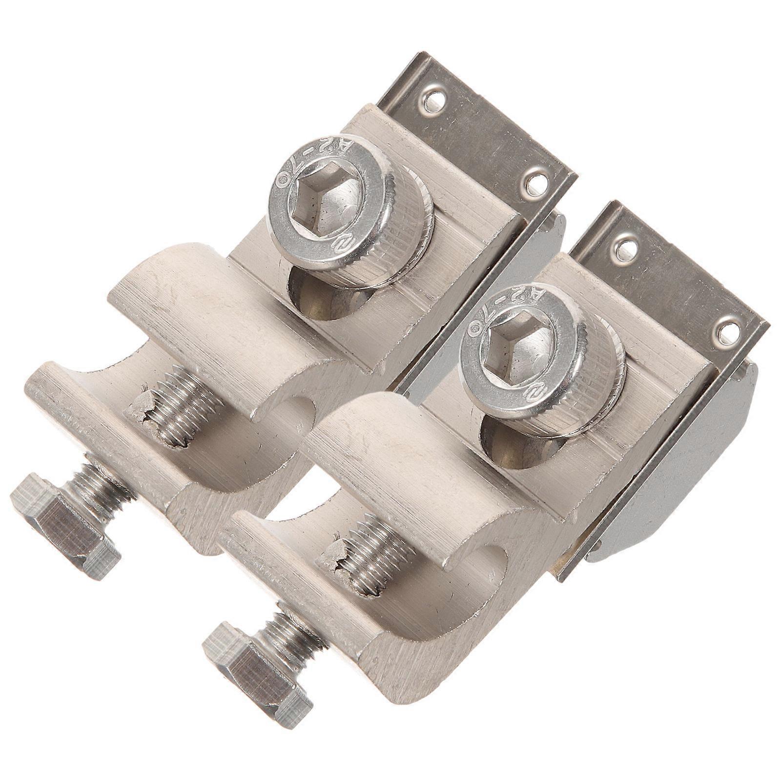 Silver Grounding Clamp Solar Panel Ground Lug for Wire Connection 2Pcs