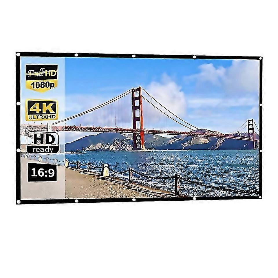 For Simple Folding Thin Polyester Projector Film Curtain Size84 Inch 43 Projection Area 172x125cm