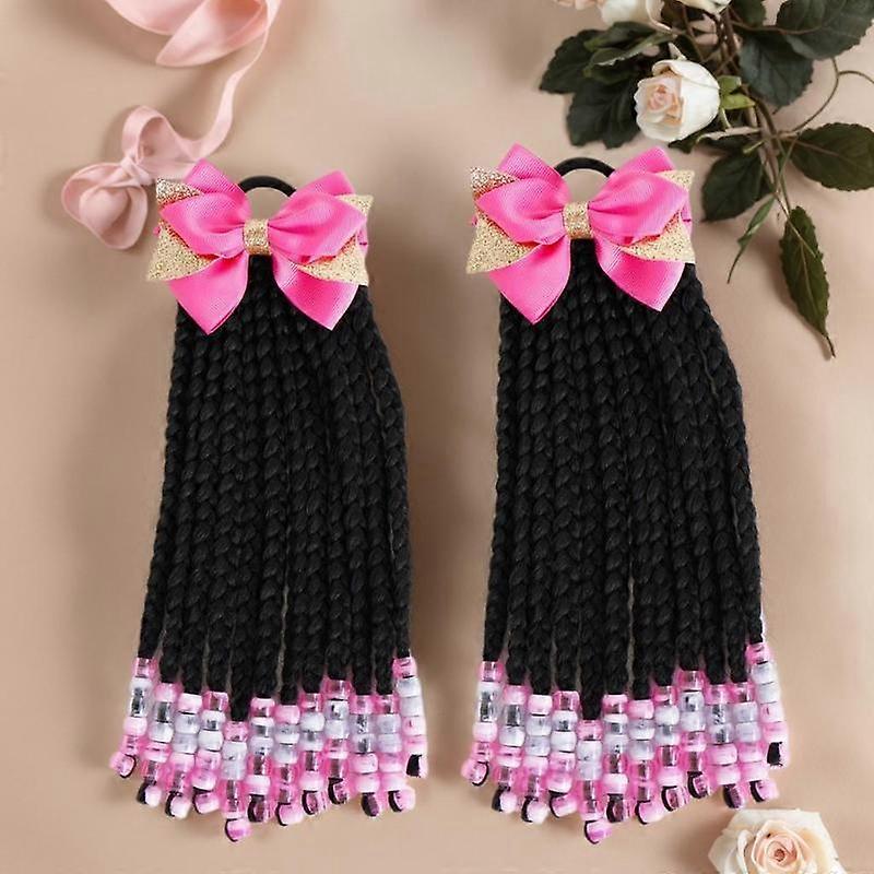 Lot de 2 extensions de queue de cheval délicates Box Braids avec perles