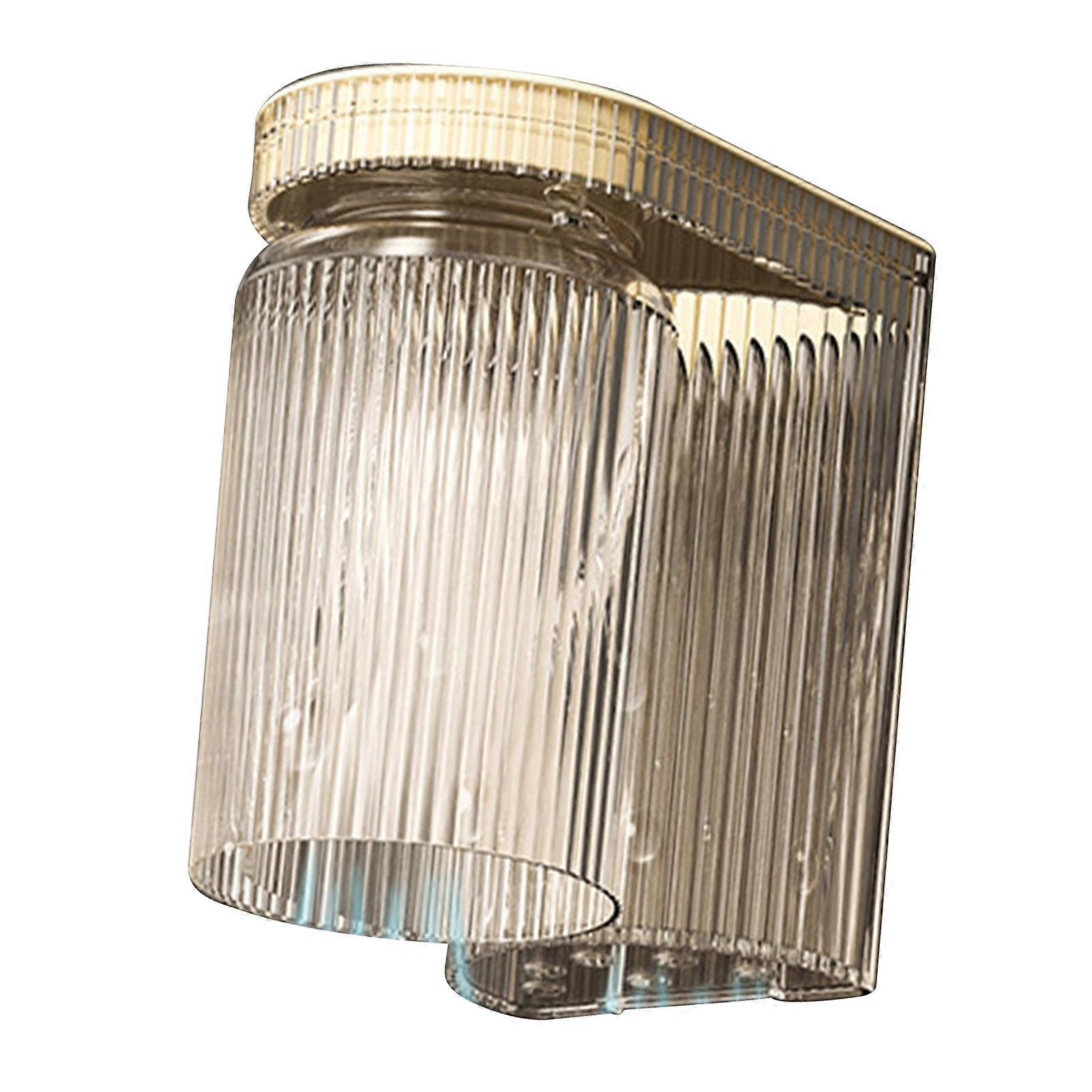 Wall Mounted Toothbrush Holder Beige Space Saving Cup Rack