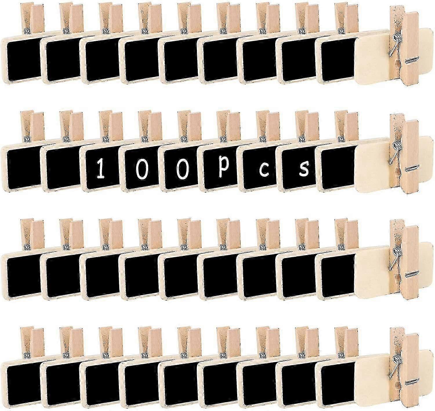 100 Pieces Mini Blackboard, Mini Chalkboard Signs Rectangle Message Blackboard