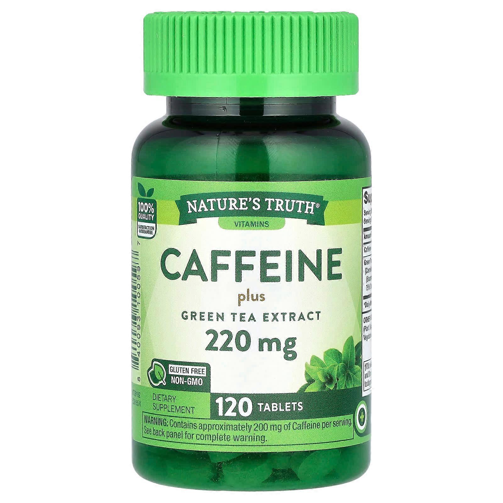 Caffeine Plus Green Tea Extract, 220 mg, 120 Tablets