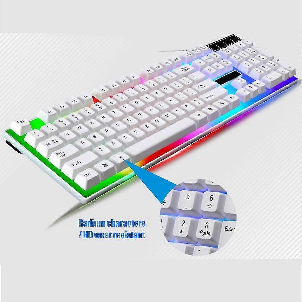 2025 Wired Gaming Keyboard and Mouse Set Colorful LED Backlit USB Gaming Keyboard Mouse for Laptop PC Gamers