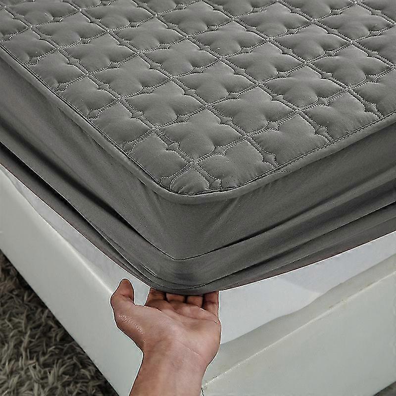 Textile Mattress Cover , Modern Washable Plain Bed Covers Breathable Quilted King Mattress Protector with Elastic Band 25-26s