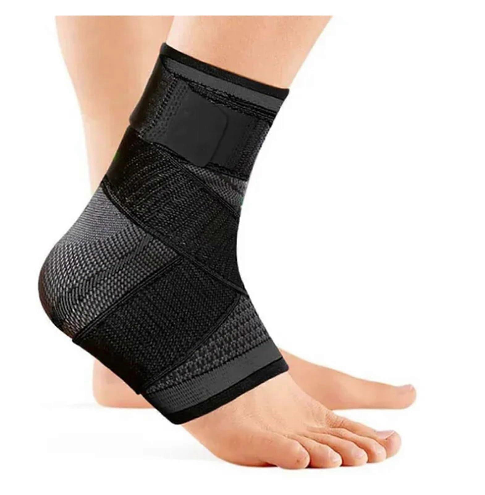 Ankle Brace Adjustable Sports Ankle Support, Compression Ankle Protector, Size L Black, For Running Soccer Basketball