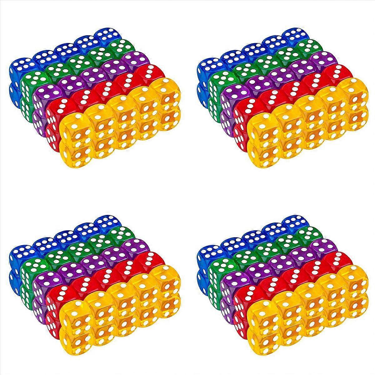 50Pack 14MM Translucent&Solid 6-Sided Dice for ,Activity