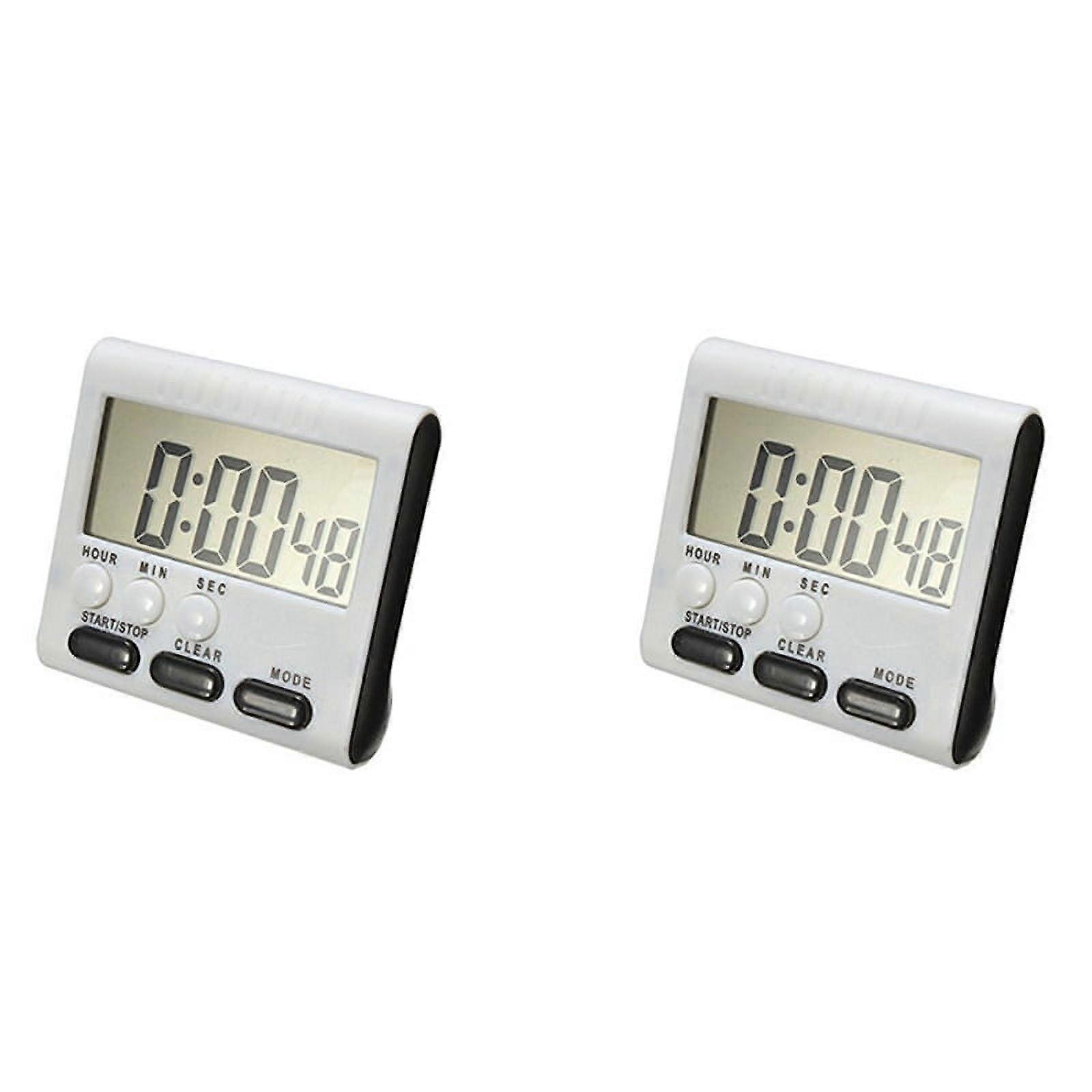 2X Digital Egg Timer / Kitchen Timer with Loud Alarm, Up and Down Function, Magnetic Stand, Black