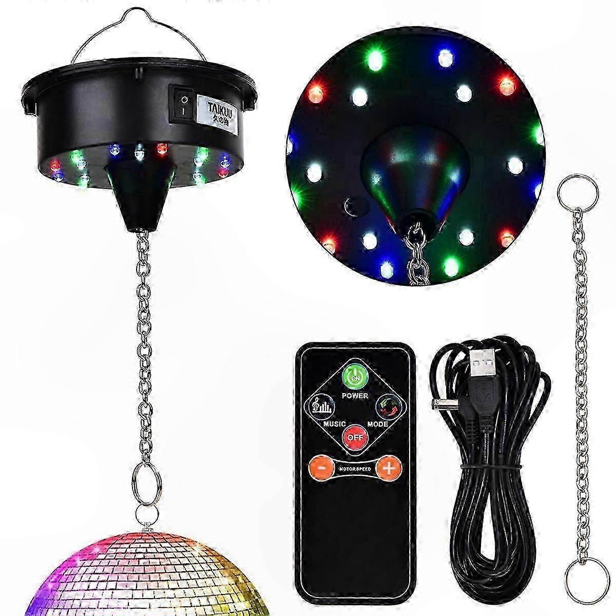 Motorized Disco Ball with Remote, Adjustable Spinner for 8-24 Inch Mirror Balls