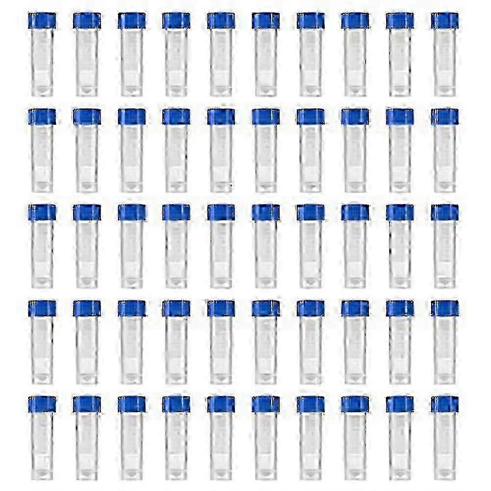 200pcs 5ml Plastic Graduated Vial Storage Container Test Tubes With Screw Caps