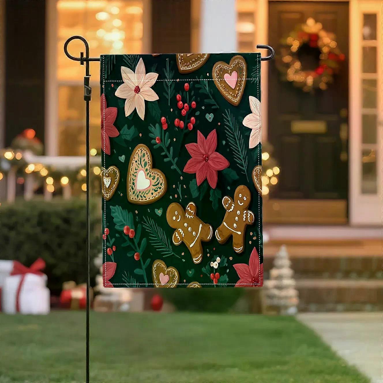 Geometric Pattern Flag Double Sided Linen, 12x18 Inches, Home Outdoor Yard Holiday Party Decorations (Flag Pole Not Included)
