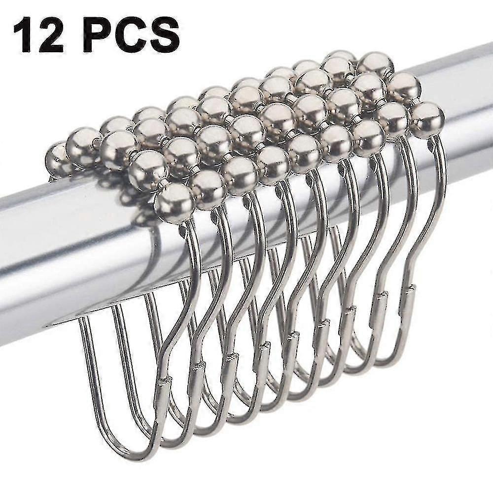 12pcs Shower Curtain Ring-nickel Color
