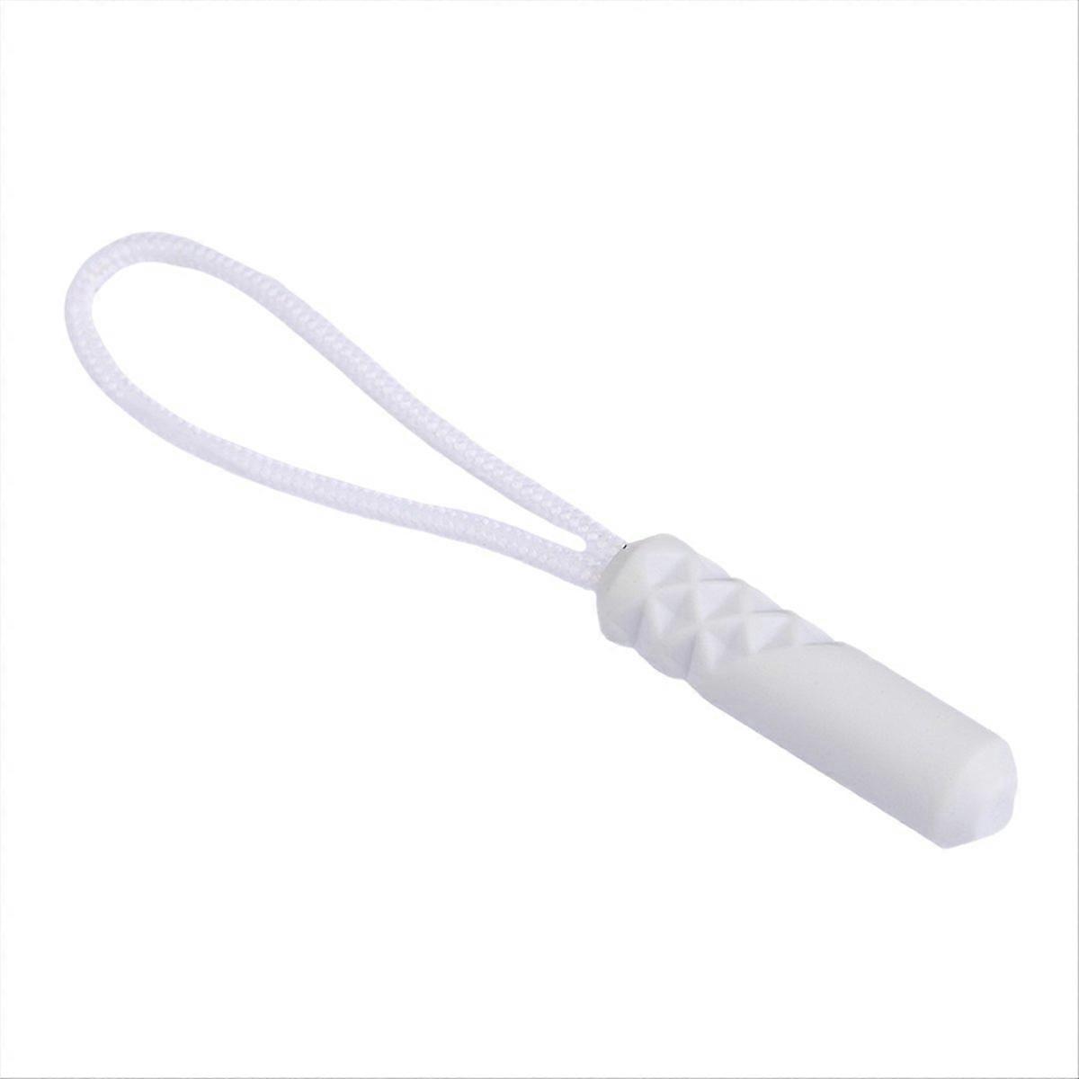Plastic zipper puller, plastic puller, White