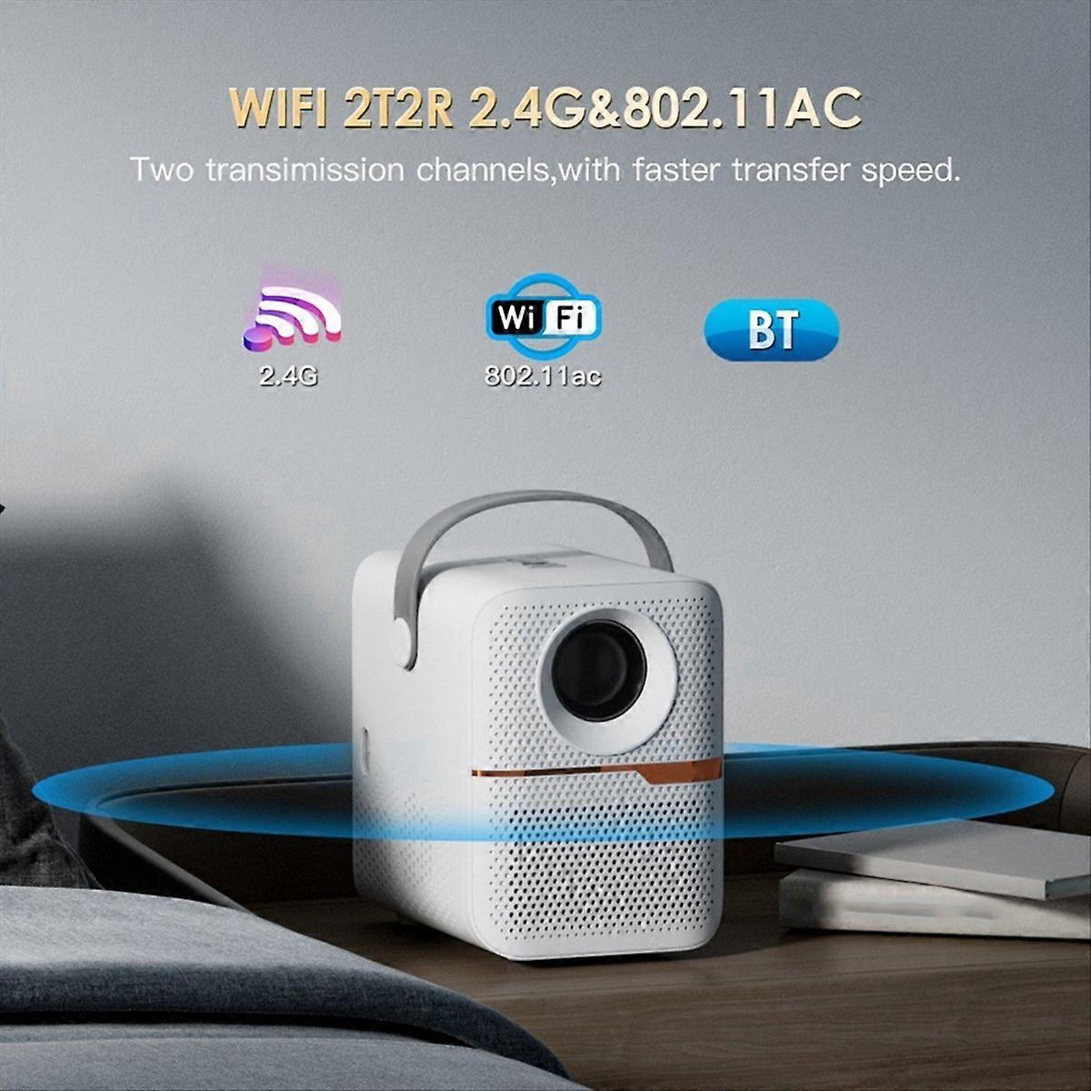 P10 Smart 4K WiFi 1080P LED Bluetooth Mini proiettore EU PLUG (bianco)