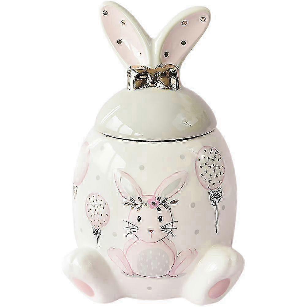 New Bunny Shape Storage Container Ceramic Jar Container With Lid for Cookies Candy 1000ml