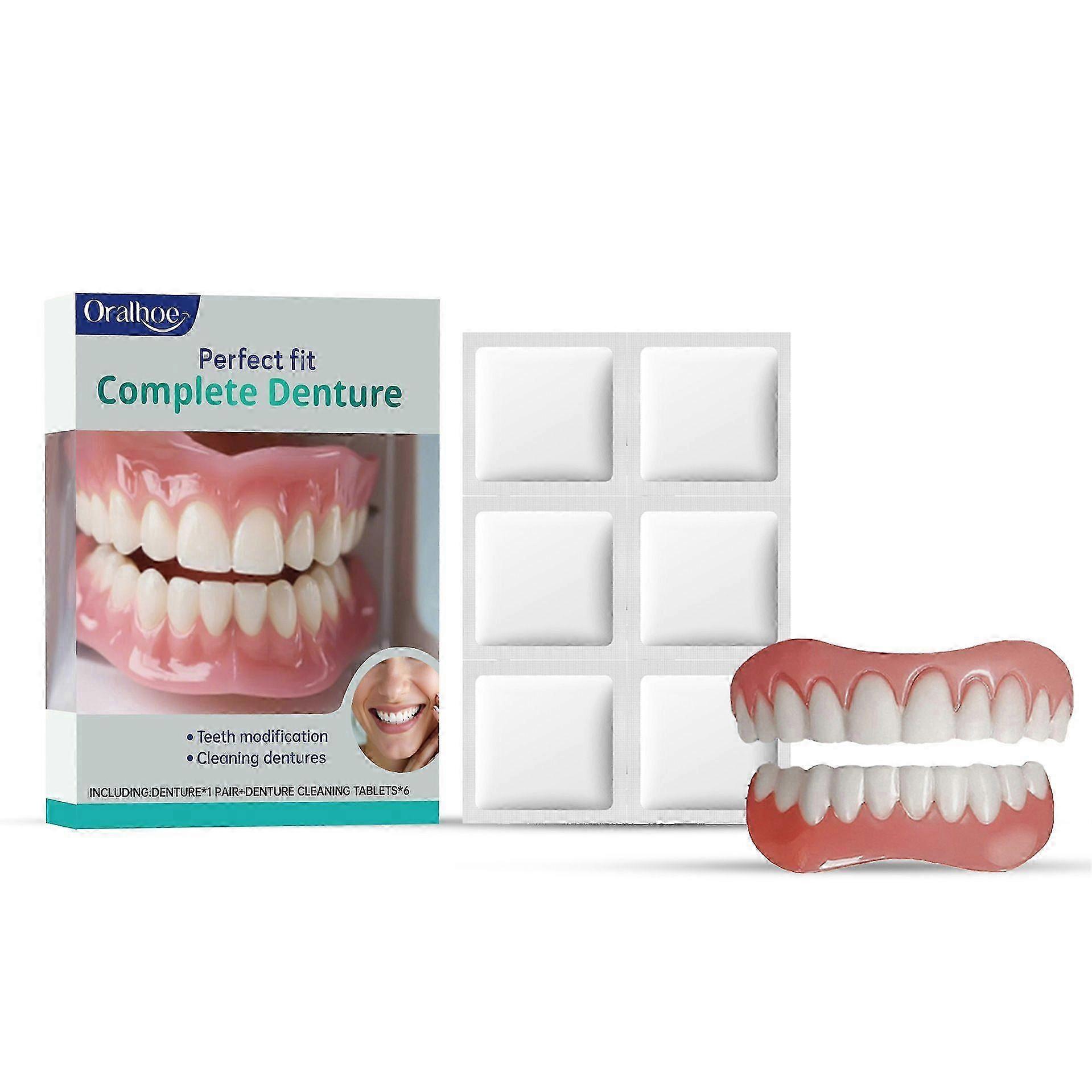 Denture modification and cleaning kit cleans and maintains comfortable wearing of teeth an
