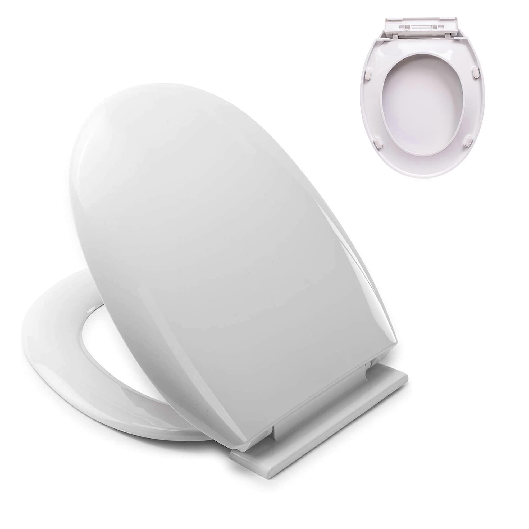 Toilet Seat Duroplast Soft Close Warm White O Shape Plastic Loo Seat
