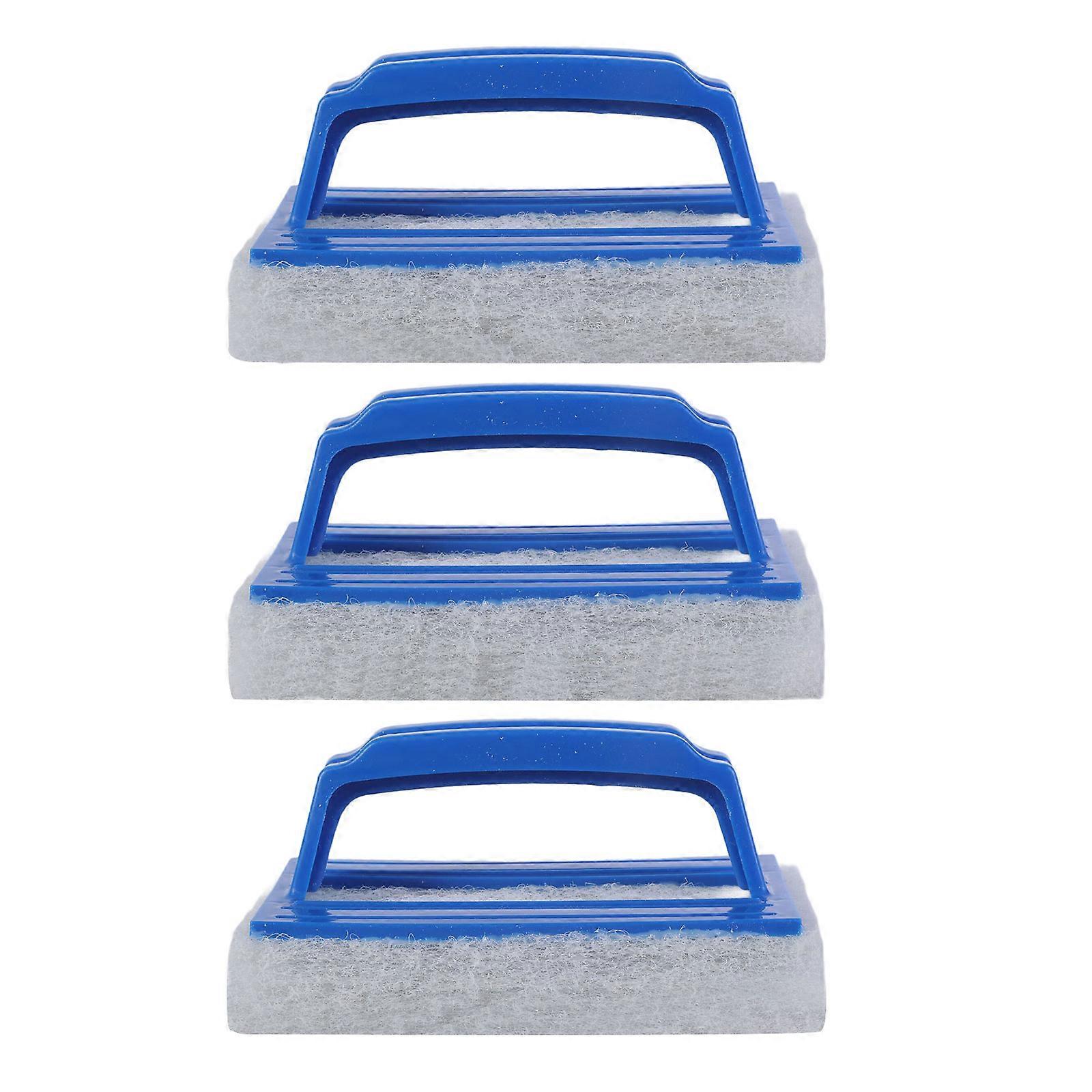 3 Pack Pool Scrub Brush Featuring Durable Nylon Sponge for Effective Removal of Stubborn Stains Multicolor
