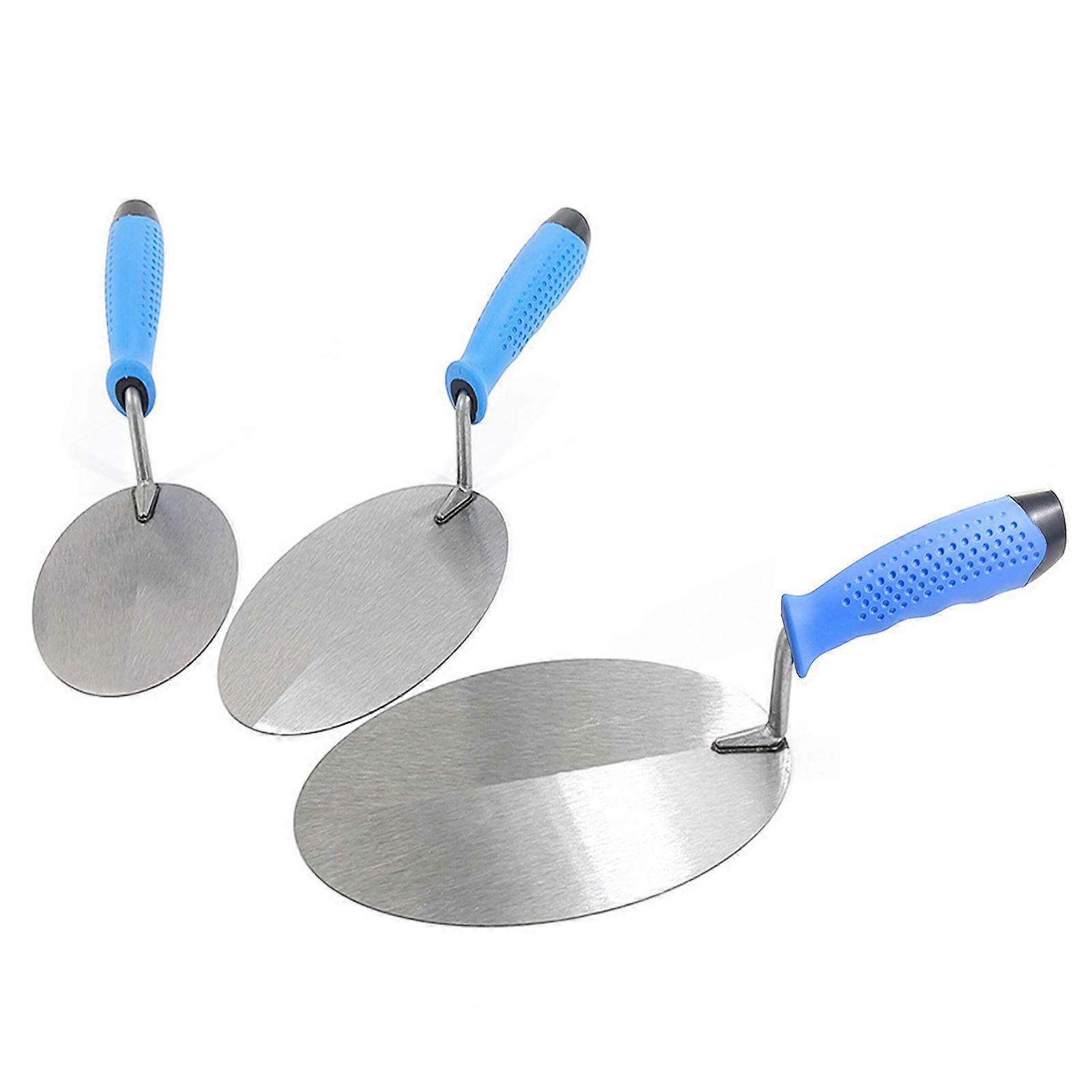 3Piece Set of Stainless Steel Trowels Mud Boards Suitable for Efficient Brickwork Smoothing Tasks Professional Builders Multicolor
