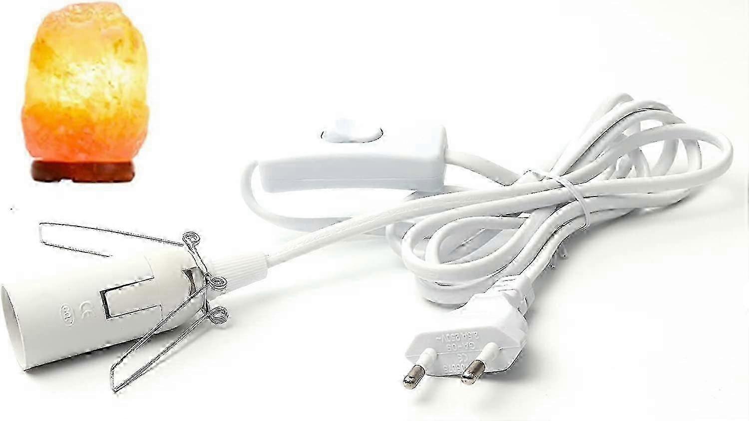 Cable For Salt Lamp With Switch - E14-1.8 M - Socket For Salt Lamp, White