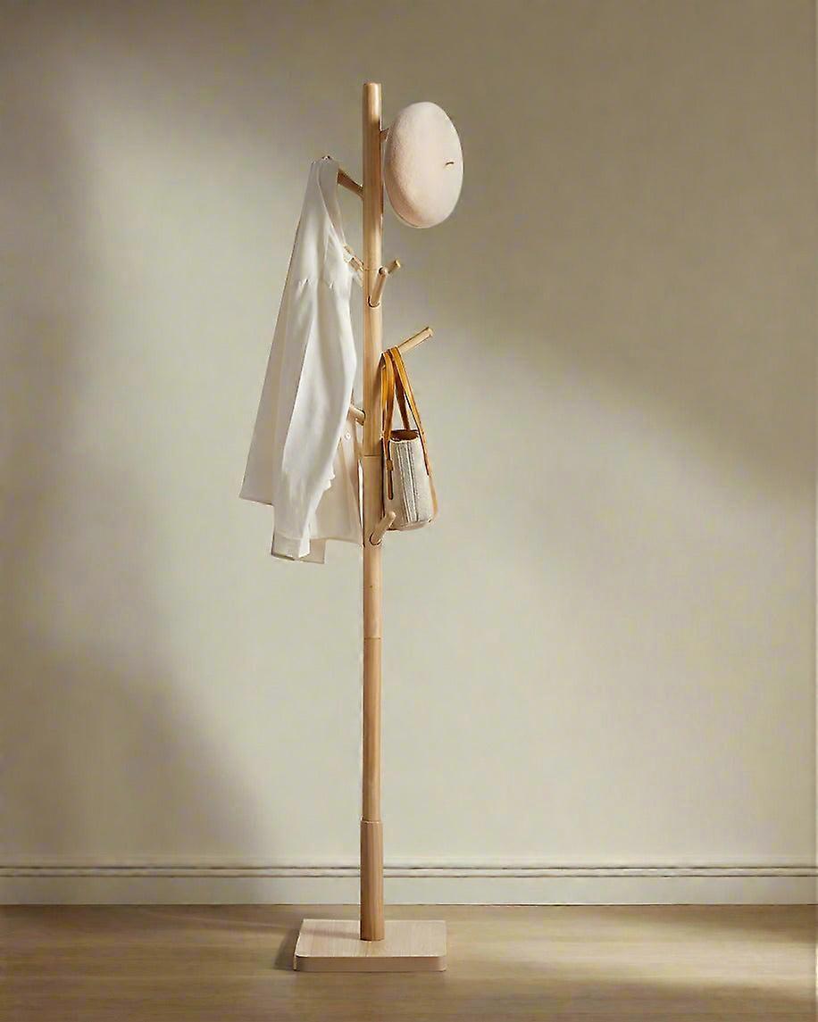 Free Standing Solid Coat Rack – 8 Hooks For Hallway