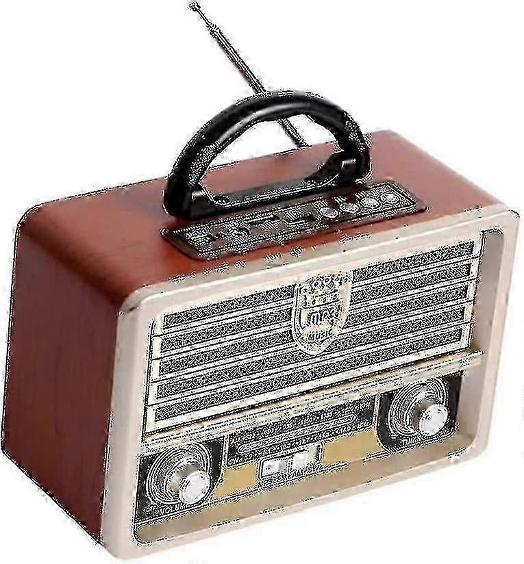 Wooden Retro Radio: FM Radio, CD Player with Old Fashioned Style & Strong Bass, Mini Audio for Outdoor Use with Loud Volume