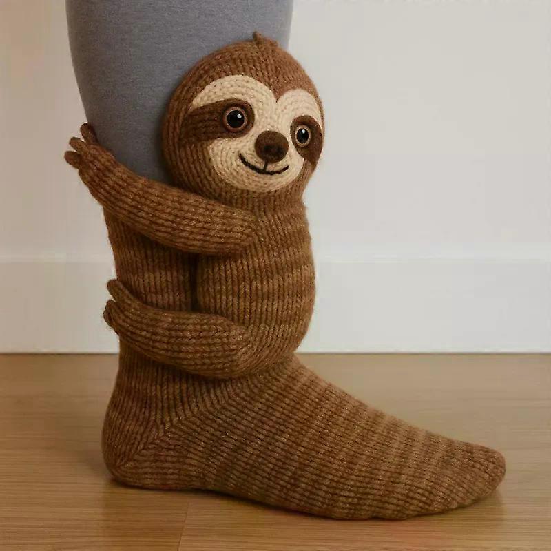 Meias de malha 3D com animais, fofas, aconchegantes, felpudas, grossas e quentes com orelhas 3D para mulheres, adolescentes, crianças, presente de Natal para casa e inverno