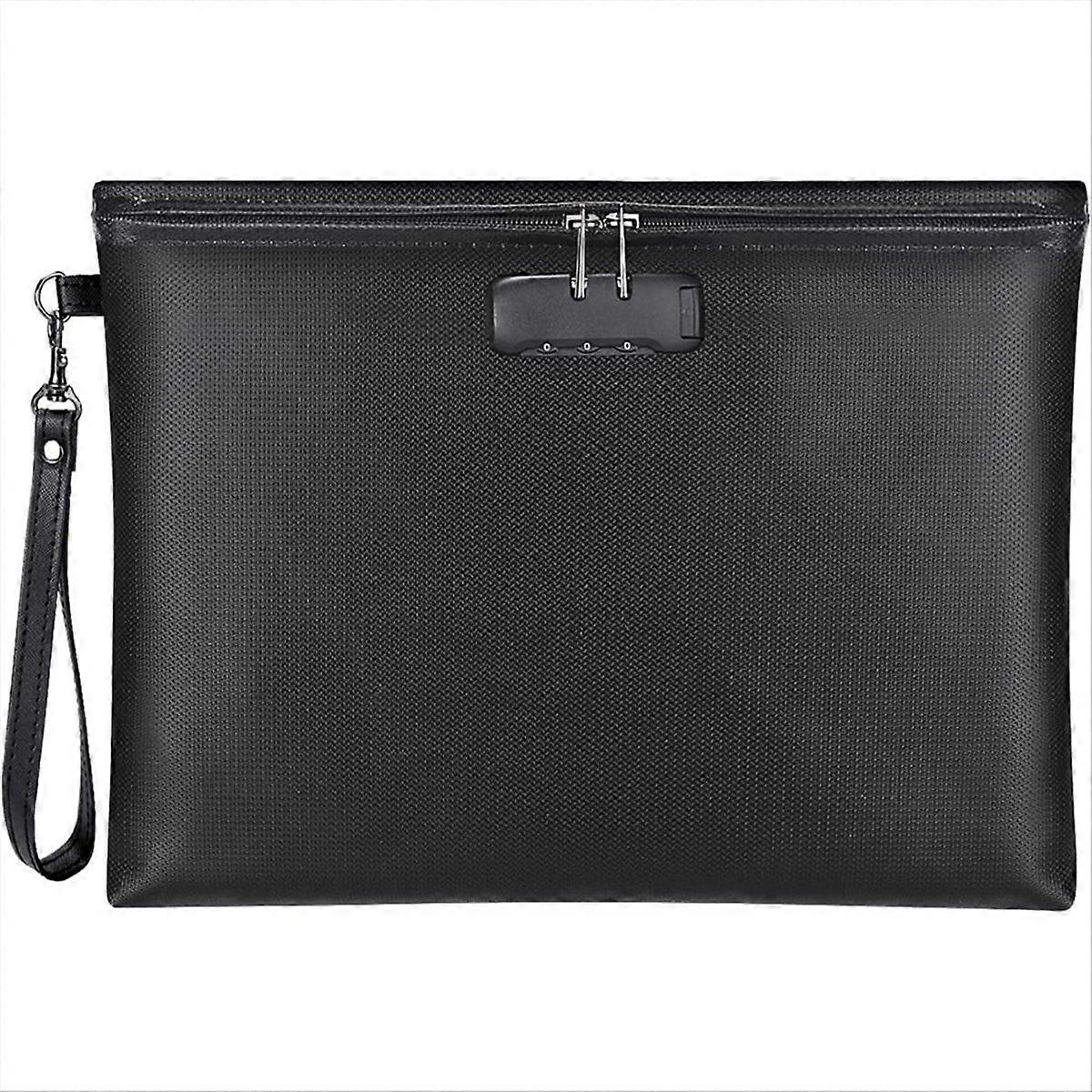 Fireproof Document Bag with Lock, with Zipper Closure, Storage Pouch for A4 Letter Size Document, C