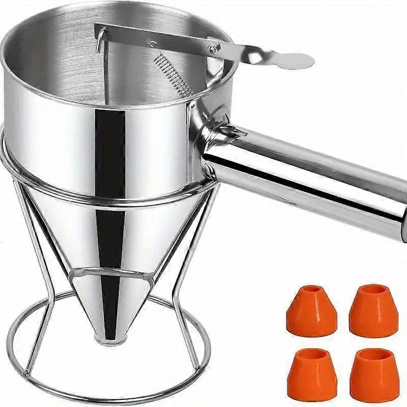 Dávkovač cesta s držiakom, 1 sada lievikových dávkovačov cesta na výrobu muffinov, koláčov a iných dezertov, nástroj na pečenie z nehrdzavejúcej ocele